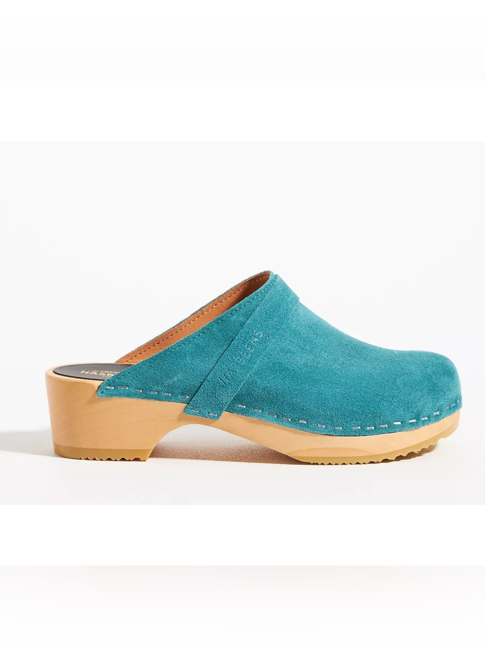 Swedish Hasbeens Husband Suede Clogs
Size 7